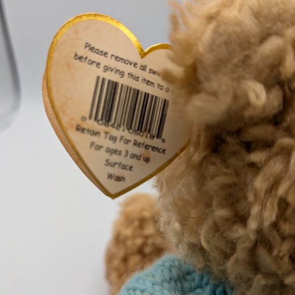 Ty Baby Curly 1992 Plush Fall Leaves Sweater 11" Vintage Stuffed Animal Bear - Picture 11 of 14